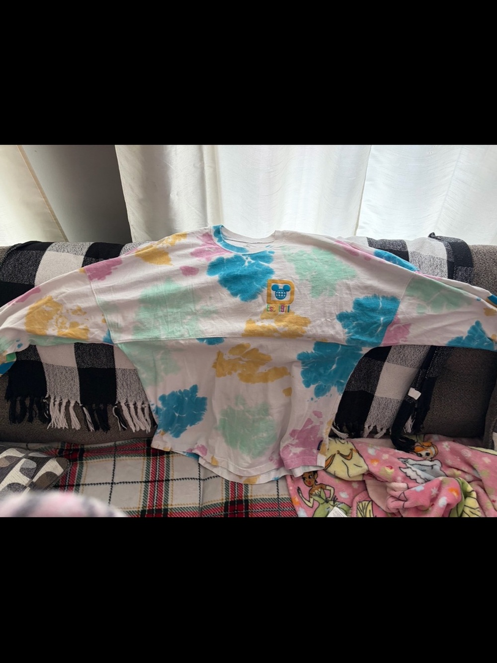 Disney Tie-Dye Long Sleeve Shirt - Blue, Yellow, Mint, Pink